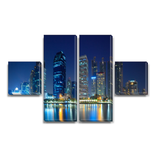 

Модульная картина Декоинт Город 65x110см. ПВХ ткань