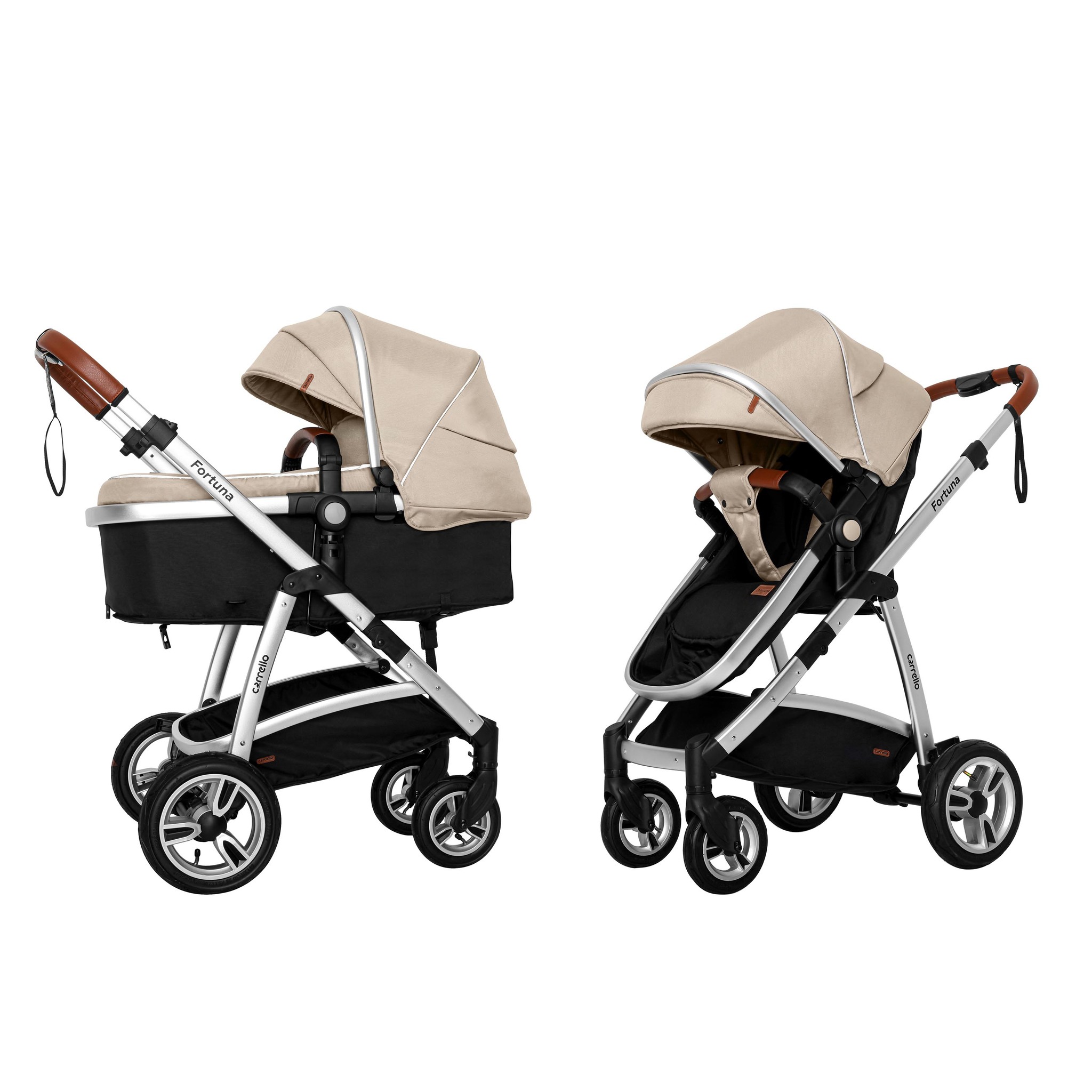 

Універсальна коляска 2в1 Carrello Fortuna CRL-9001/1 Peanut Beige c матрацом +дощовик L (CRL-9001/1)