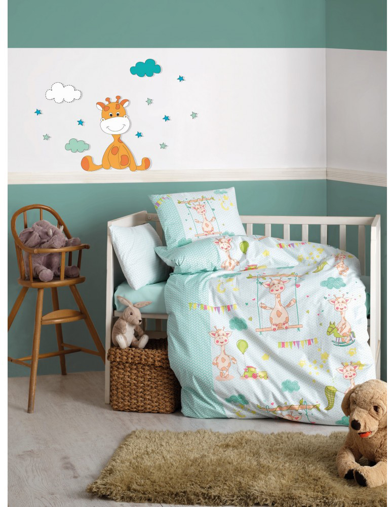 

Комплект постельного белья Cotton Box Zurafa Yesil 100х150
