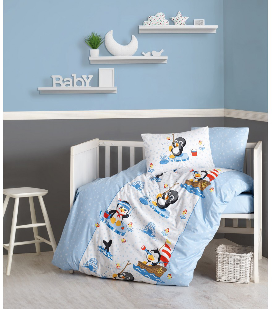 

Комплект постельного белья Cotton Box Penguen Mavi 100х150