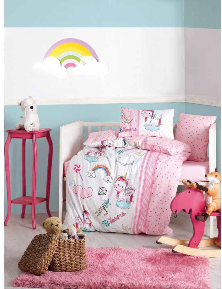 

Комплект постельного белья Cotton Box Unicorn Pembe 100х150