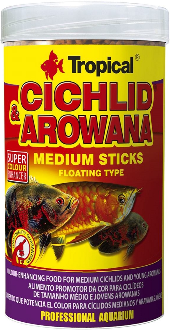 

Корм Tropical Cichlid&Arowana Medium Sticks для аквариумных рыб в палочках 250 мл