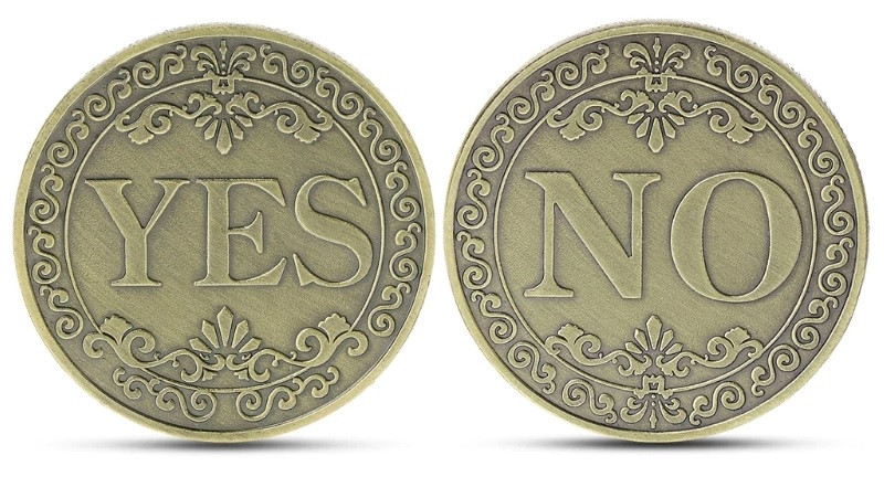 

Большая монета "Yes, No" (Да или Нет) для принятия решений