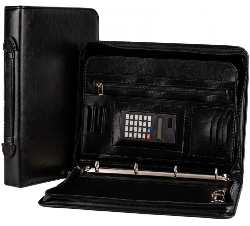 

Деловая папка с калькулятором AMO 35х26х4 см Искусственная кожа Черный (SSBW04 black) 642720