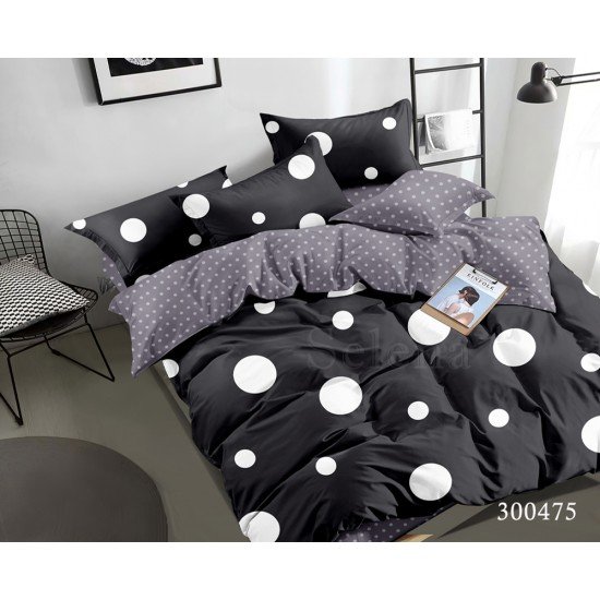 

Комплект постельного белья Selena Сатин Горошек Black 300475 Семейный