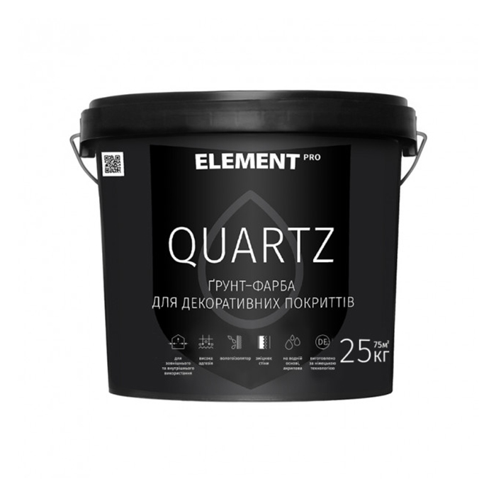 

Грунт ELEMENT PRO+FACADE SYSTEM QUARTZ для декоративних штукатурок сірий (25 кг)
