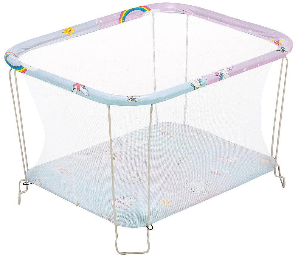 

Манеж детский игровой KinderBox классический Единорожка с мелкой сеточкой (kmk 4530)