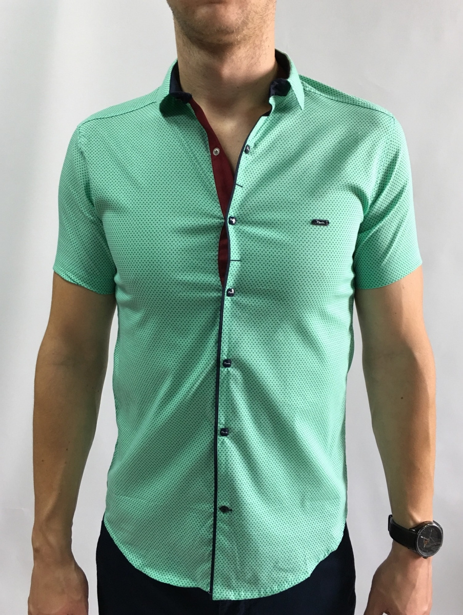 

Рубашка мужская короткий рукав Fashion Republic 95746 10 S Зеленый