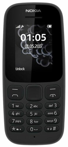 

Мобильный телефон Nokia 105 TA-1203 Single Sim 2019 Black Slim Box (без зарядного устройства)