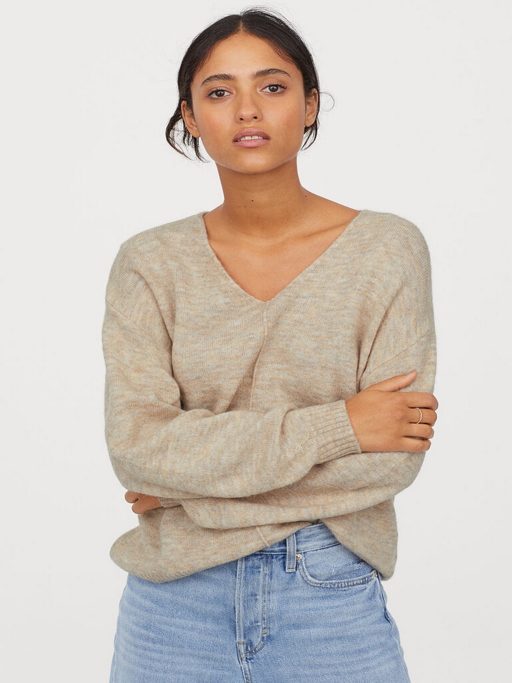 

Пуловер H&M 0693243-0  Бежевый, Пуловер H&M 0693243-0 L Бежевый