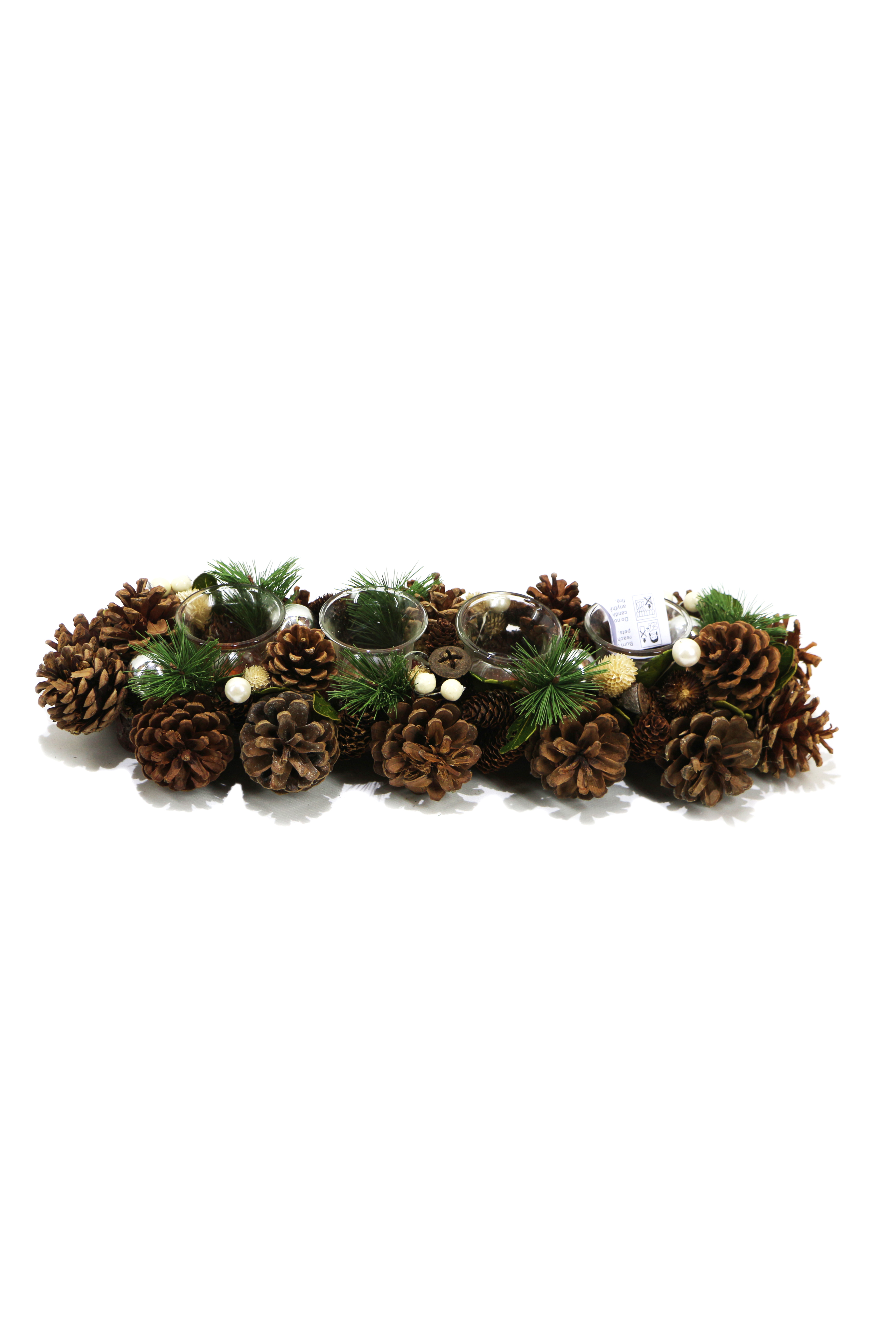

Новогодний набор подсвечников с декором из шишек Christmas gifts коричневый-разноцветный K23-110068