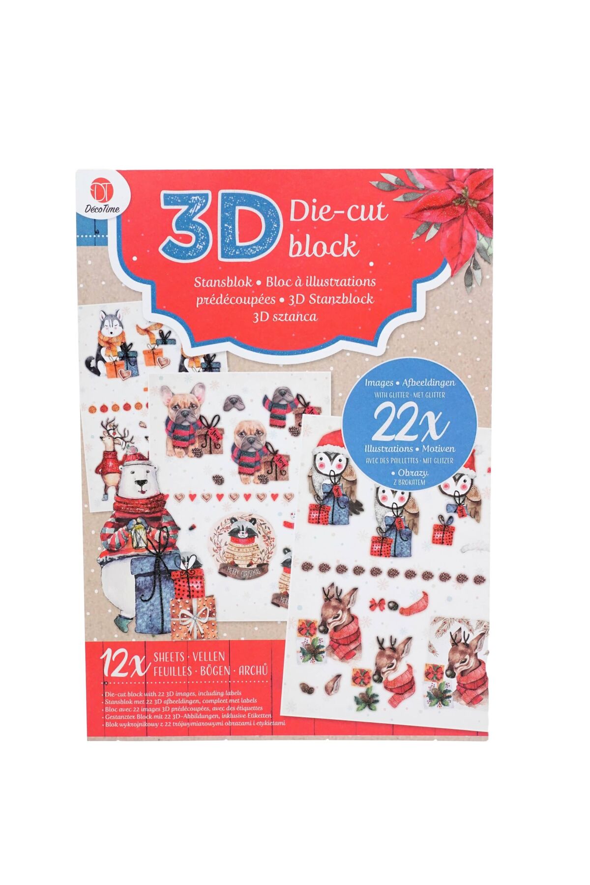 

Набор заготовок для декупажа 3D, 12 листов DecoTime разноцветный K23-550076