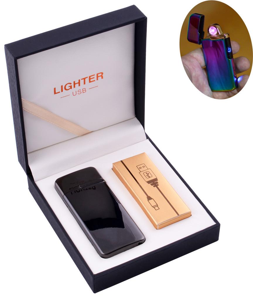 

Электроимпульсная зажигалка в подарочной коробке LIGHTER (USB) №HL-122 Black Lighter
