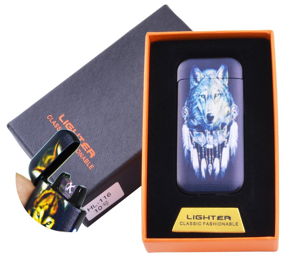 

Электроимпульсная зажигалка в подарочной коробке Wolf №HL-116-4 Lighter