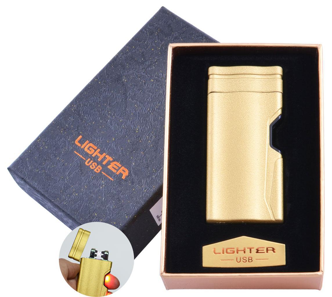 

Электроимпульсная зажигалка в подарочной упаковке Lighter (Двойная молния, USB) №HL-38 Gold Lighter