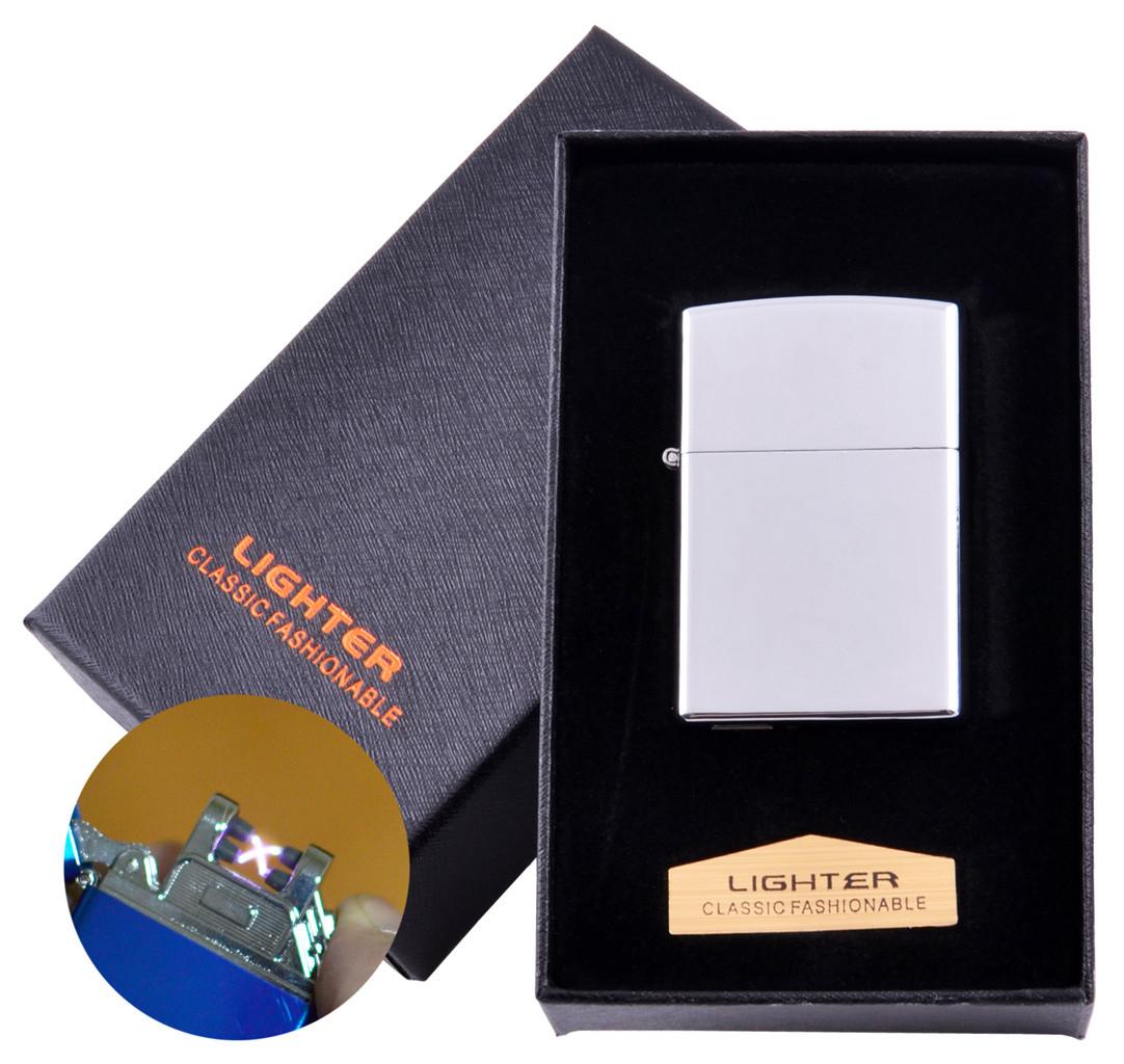 

Электроимпульсная зажигалка в подарочной коробке LIGHTER (USB) №HL-136 Silver Lighter