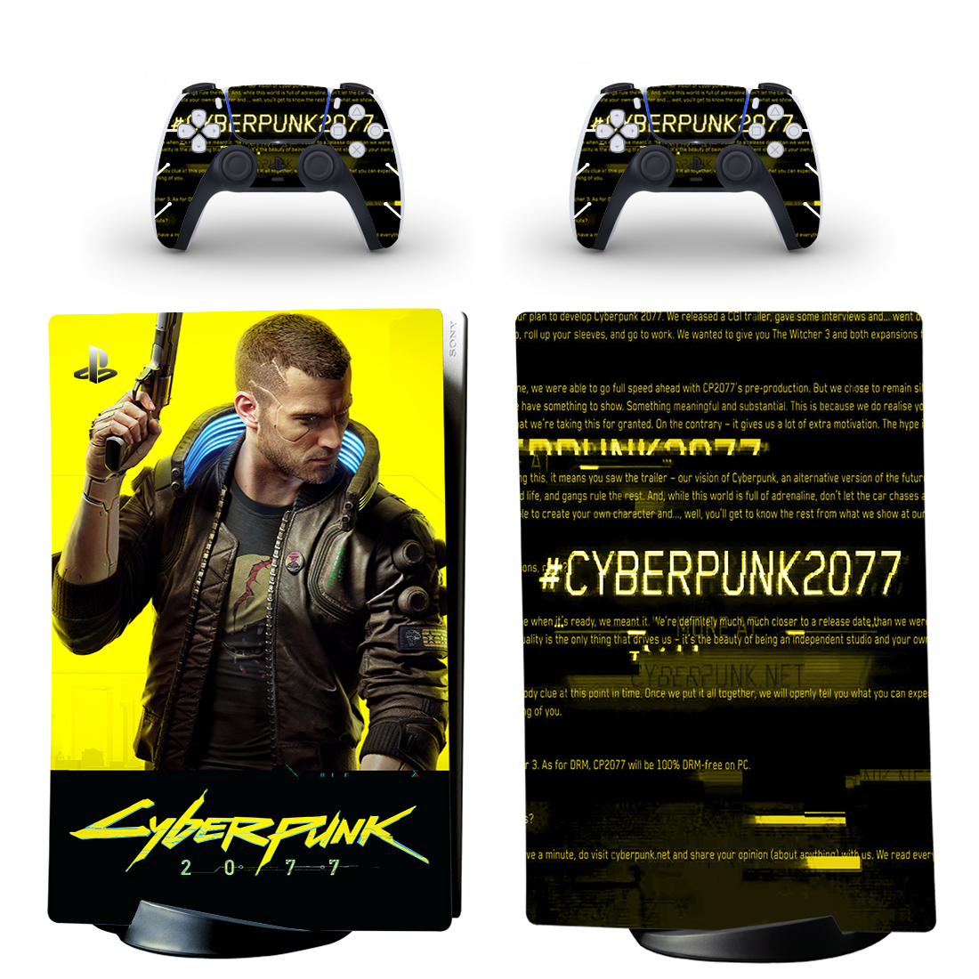 

Виниловые наклейки на PS5 Digital Edition и геймпад DualSense Cyberpunk 2077 Sony PlayStation 5 игровая консоль Skin (PV5012)