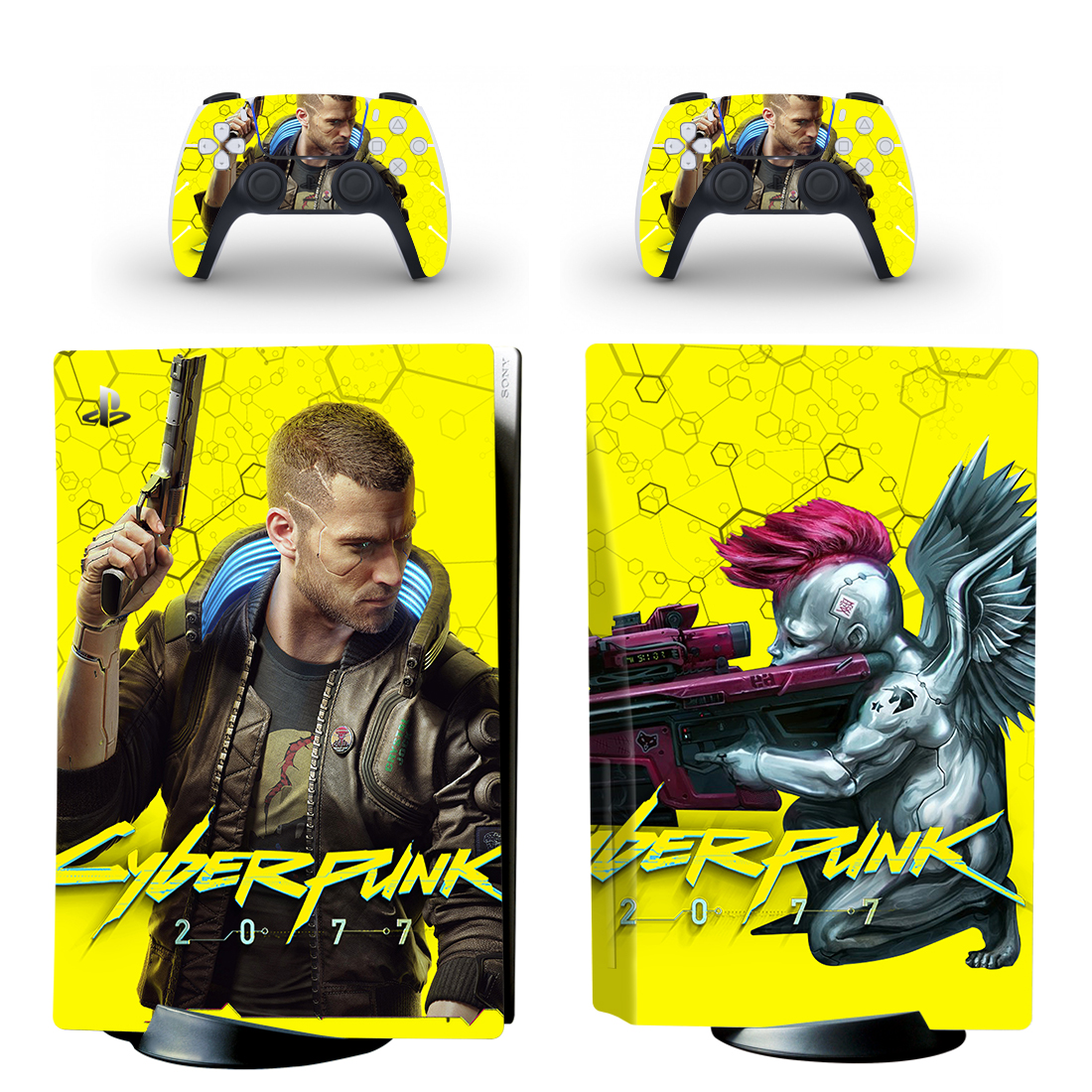 

Виниловые наклейки на PS5 Disk Drive version и геймпад DualSense Cyberpunk 2077 Sony PlayStation 5 игровая консоль Skin (PV5057)