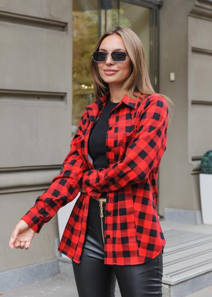 

Рубашка Marca Moderna Оскар  красная в клетку, Рубашка Marca Moderna Оскар S красная в клетку