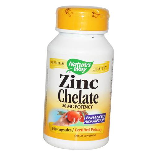 

Хелат Цинка, Zinc Chelate, Nature's Way 100капс (36344004)