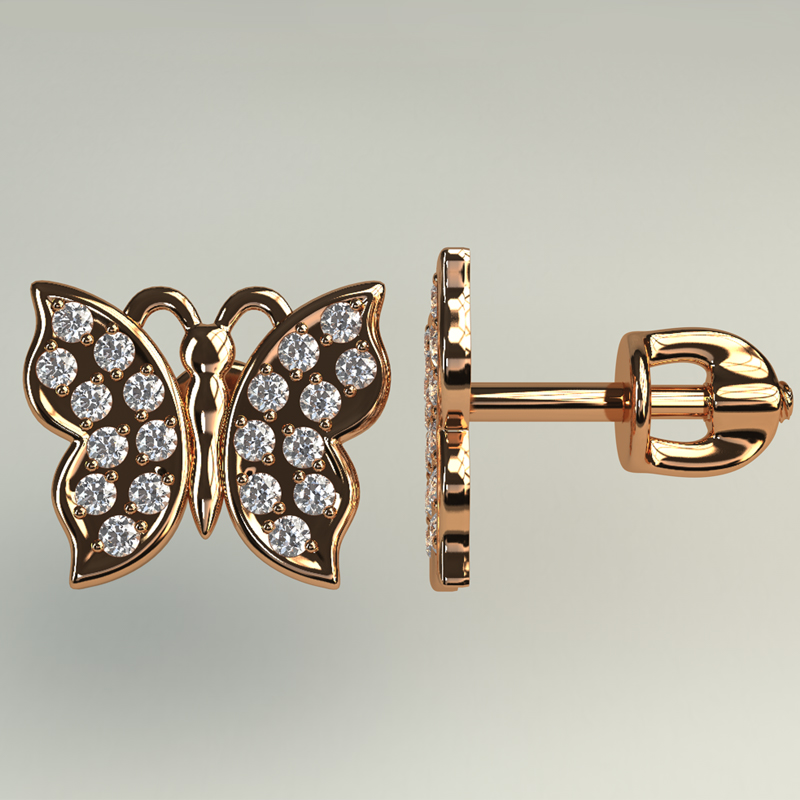 

Золотые серьги с фианитами 7181