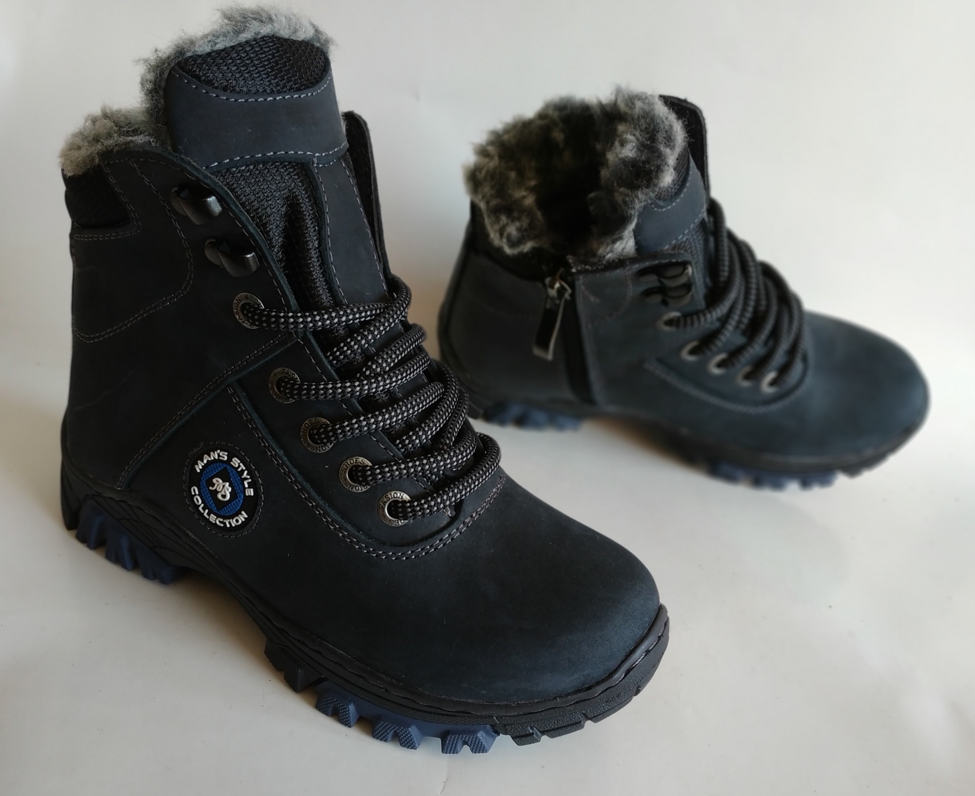 

Ботинки Mans Style БП-410 син.крейзи 194063 33 22 см
