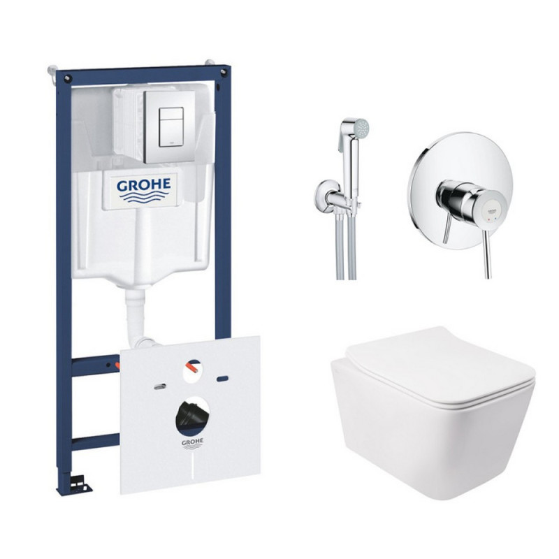 

Комплект инсталляция Grohe Rapid SL 38827000 + унитаз с сиденьем Qtap Crow QT05335170W + набор для гигиенического душа со смесителем Grohe BauClassic 2904800S