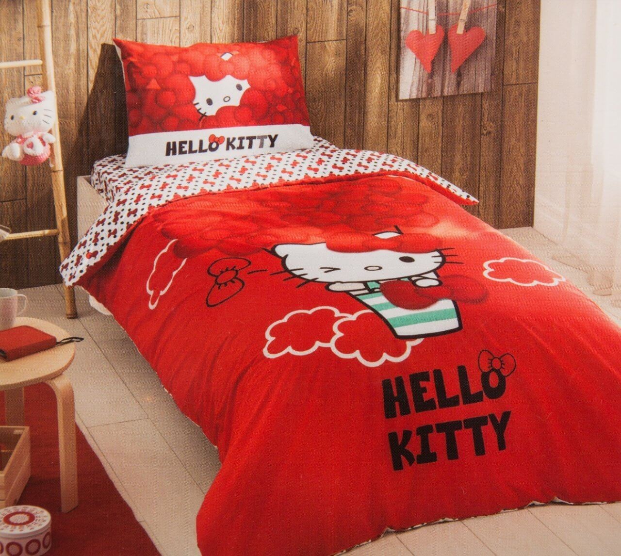 

Комплект постельного белья TAC Hello Kitty Bow Ранфорс детский и подростковый
