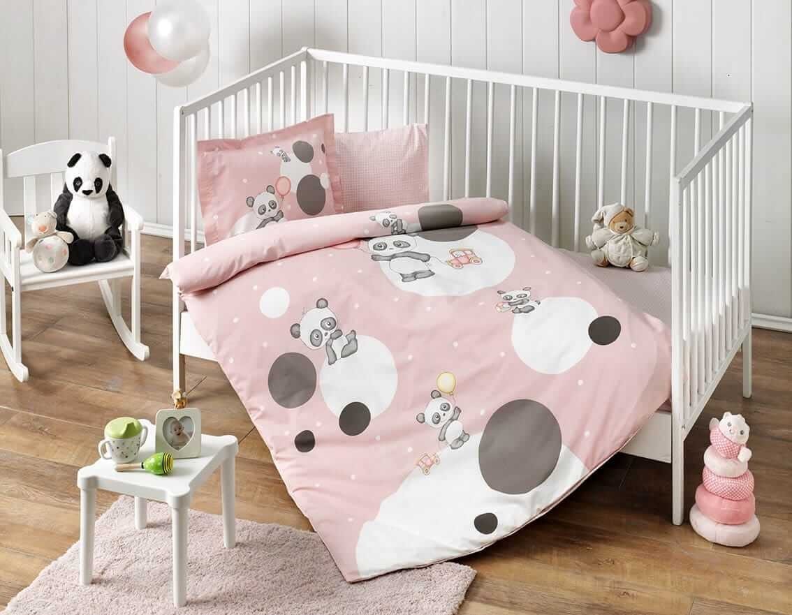 

Комплект постельного белья в кроватку TAC Happy Moons Pink Ранфорс