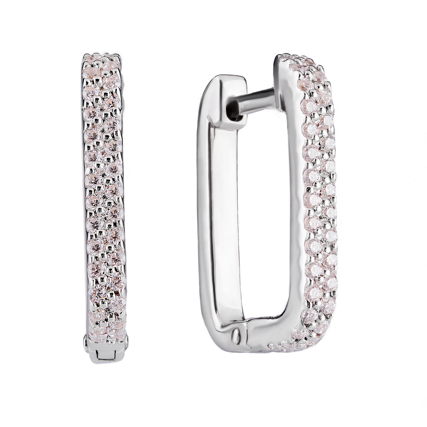 

Класичні сережки доріжки з камінням серебро cava.cool