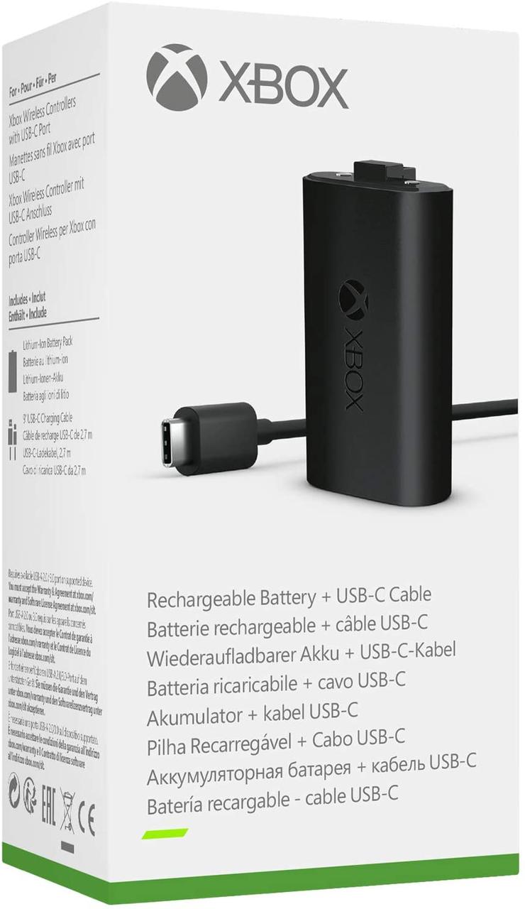 

Xbox Play and Charge Kit USB (Аккумуляторна батарея для геймпадів Xbox + Кабель USB-C (2,7 м)) для Xbox Series