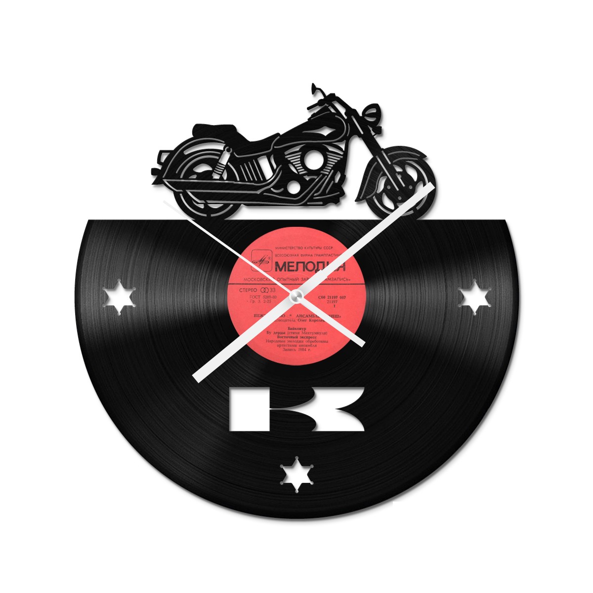

Вініловий годинник Bear Kustom Arts Байк Кавасакі Вулкан 30 см