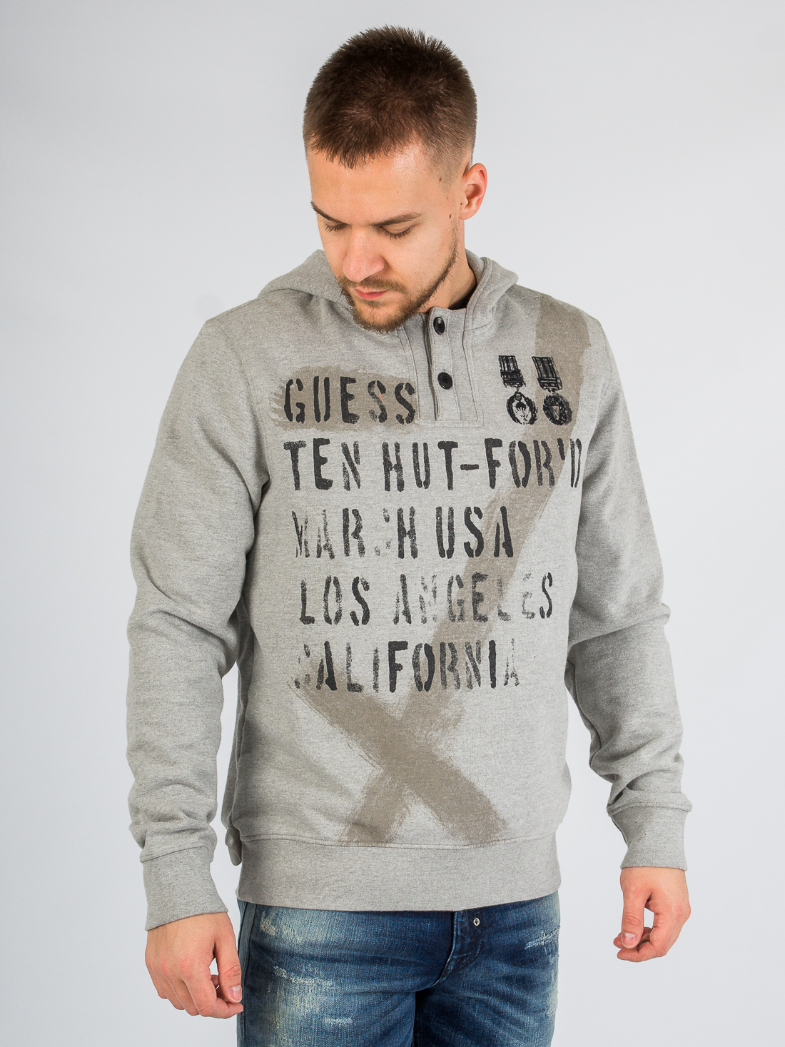 

Толстовка с капюшоном Guess M34Q06K29L0-M90 M Серый