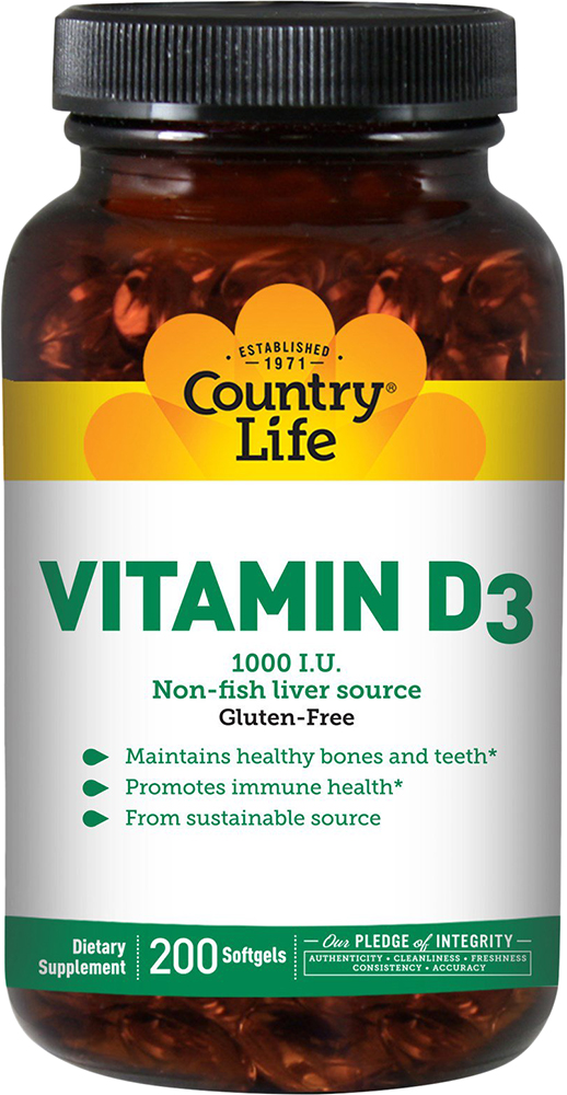 

Витамины Country Life Vitamin D3 1000 IU 100 капсул (015794058045)