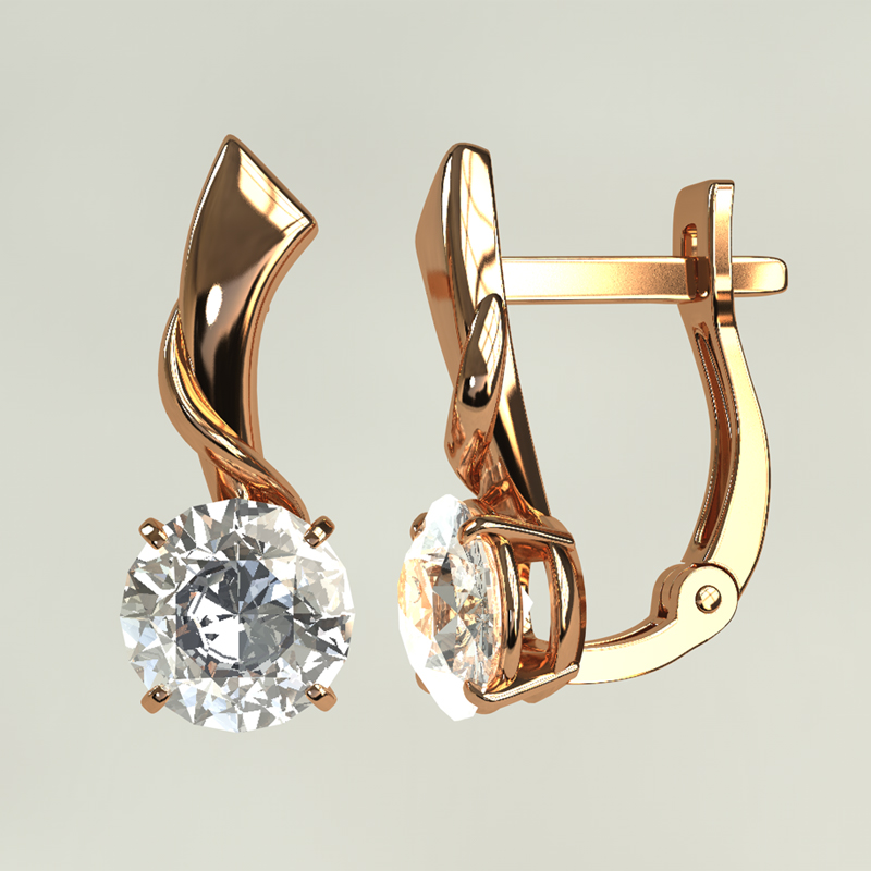 

Золотые серьги с фианитами 7252