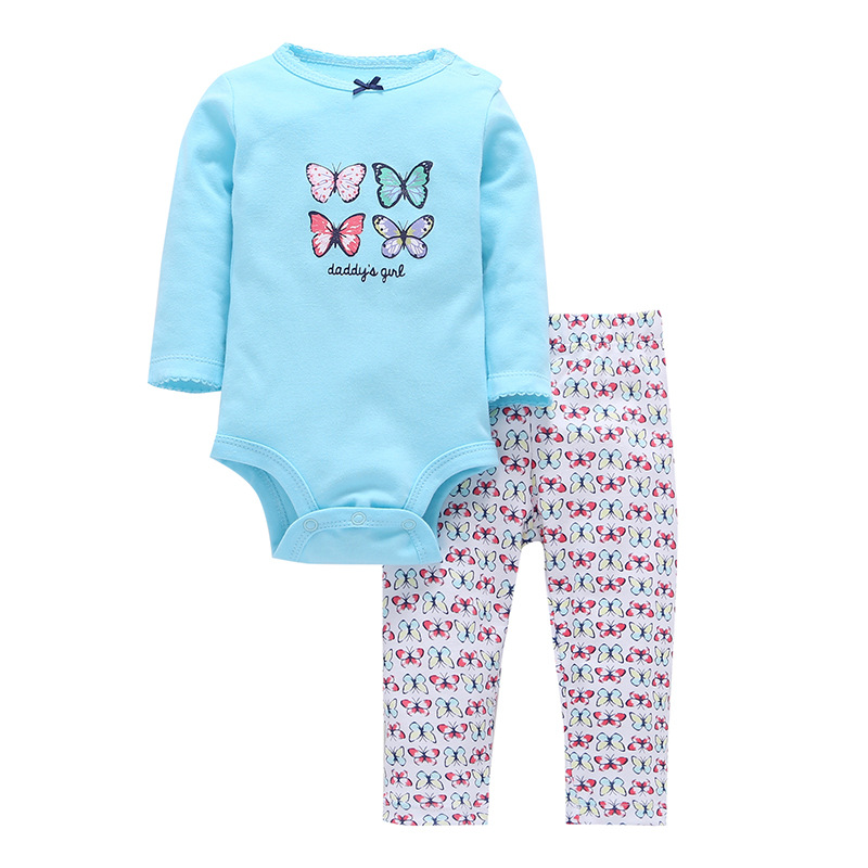 

Костюм для девочки 2 в 1 Бабочки Berni Kids (80 / 12 мес) Голубой