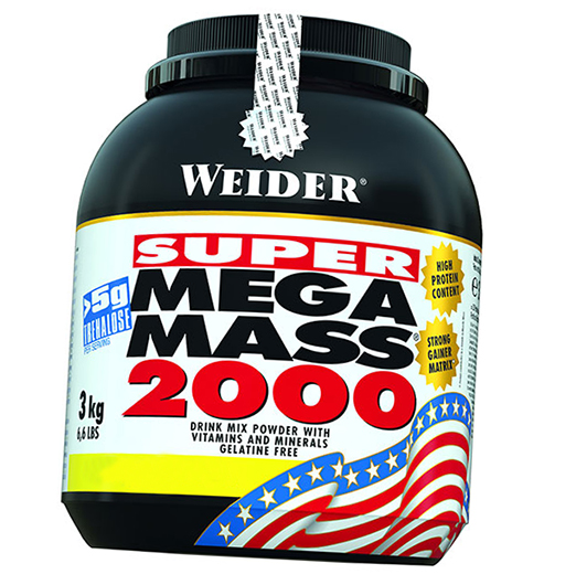 

Гейнер, Mega Mass 2000, Weider 3000г Ваниль (30089005)