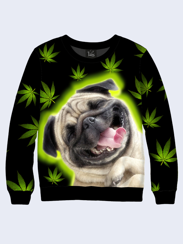 

Свитшот Pug and green leaves - Vilno -  - 9709, Свитшот Pug and green leaves - Vilno - XS - 9709