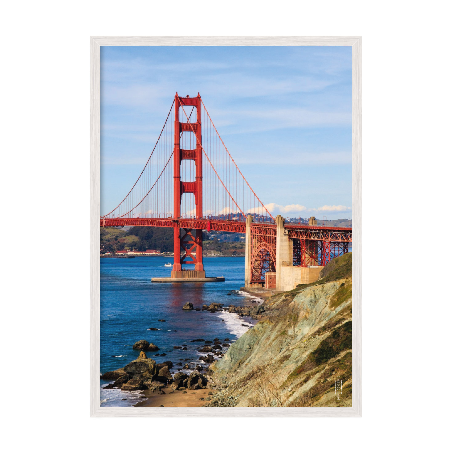 

Постер "Golden Bridge" без стекла 596x840 мм в белой рамке