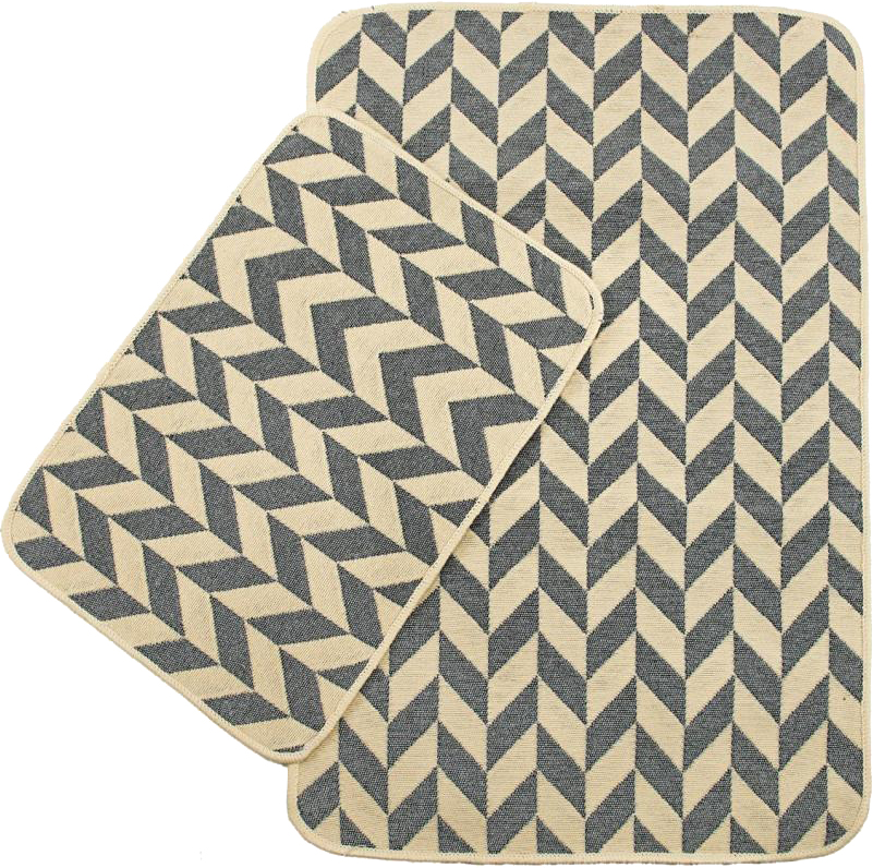 

Набор ковриков в ванную комнату Izzihome Solo 40x60, 60x90 см Krem Gri Zigzag