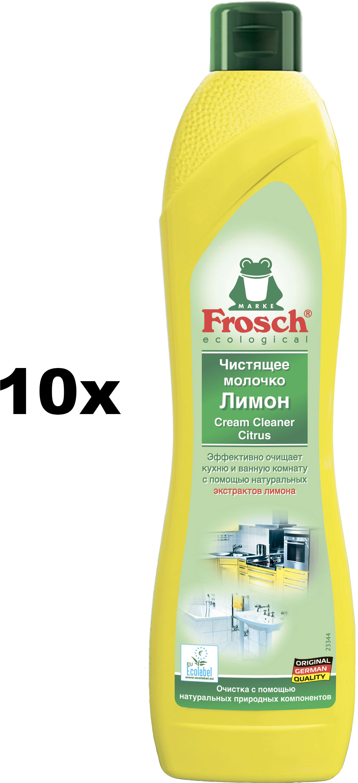 Акция на Упаковка чистящего молочка Frosch Лимон 500 мл х 10 шт (4009175070593) от Rozetka UA