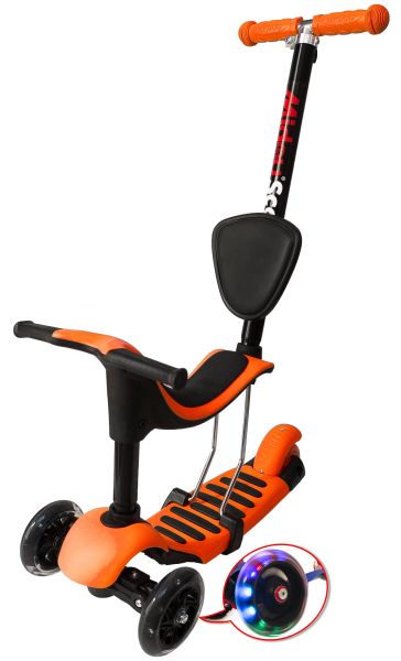Трехколесный самокат с сиденьем 5 в 1 Scooter Trio Орнжевый (sa1113 ...