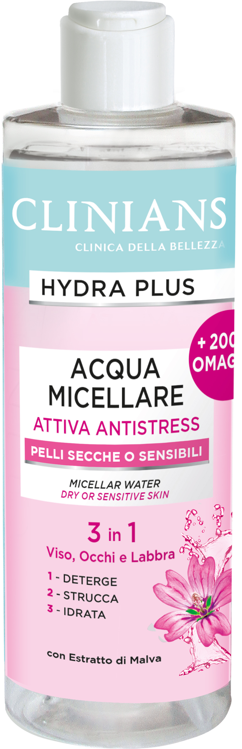 Акція на Мицеллярная вода Clinians Hydra Plus Attiva Antistress 3 в 1 400 мл (8003510030491) від Rozetka UA