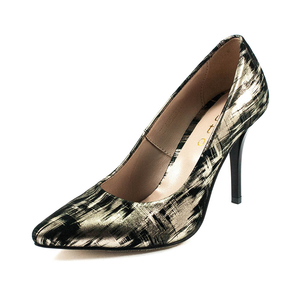 

Туфли женские Tutto Shoes T3016 черно-золотая кожа (36)