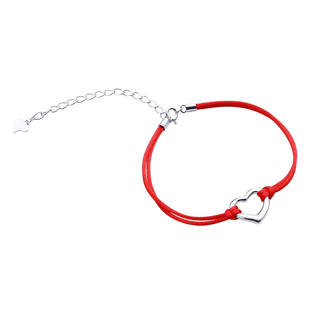 

Серебряный браслет SILVEX925 Сердце из красной шелковой нити модели Б2К/907