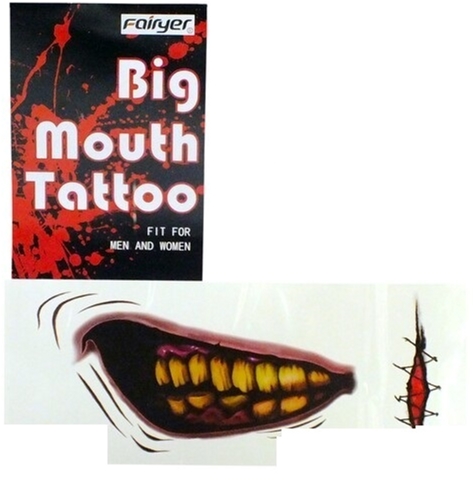 

Тату для лица Seta Decor Big mouth Tattoo 16-429-2 Черно-белое с красным