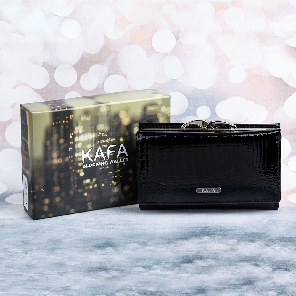 

Кошелек женский кожаный Kafa RFID AE214 черный