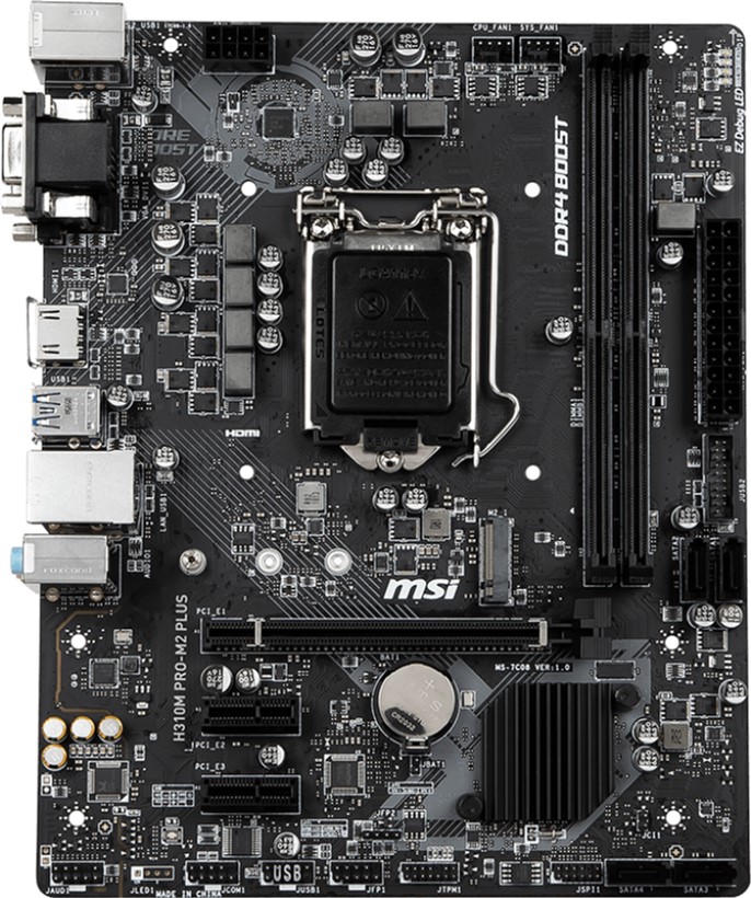 

Материнская плата MSI H310M Pro-M2 Plus (s1151, Intel H310, PCI-Ex16)