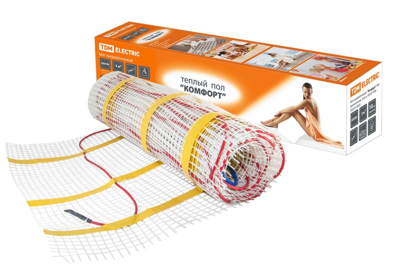 

Мат нагревательный TDM-Electric "Комфорт" МН двухжильный, 3 кв. м, 450 Вт (SQ2501-0003)