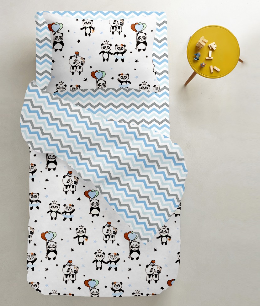 

Комплект постельного белья Cosas Panda Love Blue El90 Zig Grey Blue 155х215